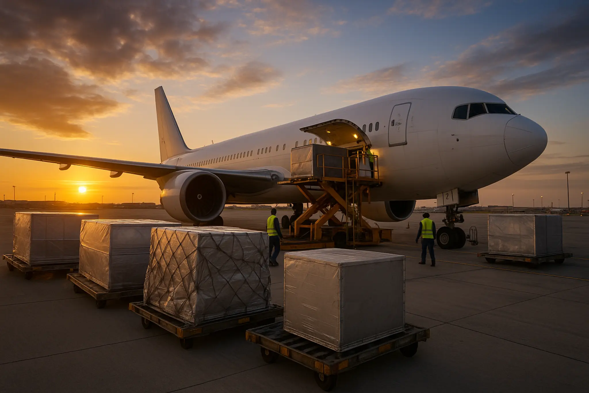 Cargo airplane loading operations